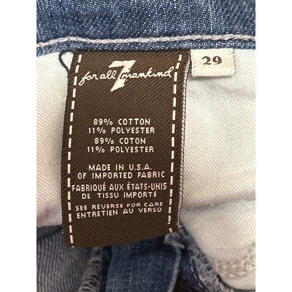 7 For All Mankind Slimmy Mens Blue High Rise Straight Slim Denim Jeans Pants 29 - Picture 5 of 5